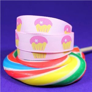 Sweet Treat Ribbon - 15mm Lt Pink/Muffins